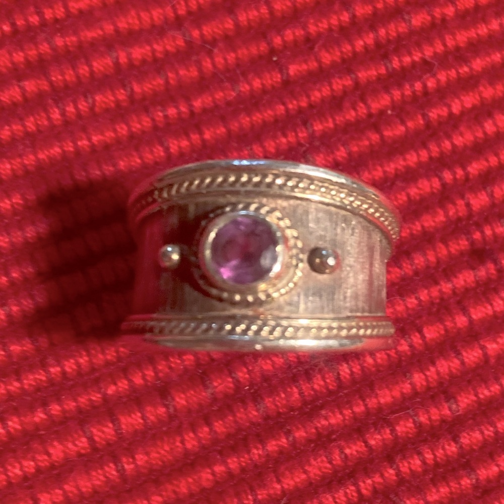 SOLD***Norwegian sterling amethyst ring-size 7